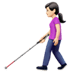 👩🏻‍🦯 woman with white cane: light skin tone display on Apple